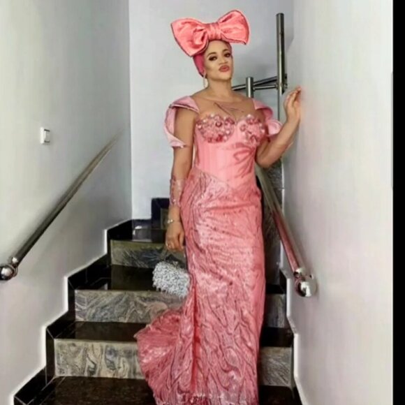 Oversized BOW Metallic Aso-oke Auto Gele High Quality Made in Nigeria - Picture 8 of 11